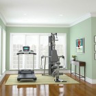 And Airy Area Bright And Airy Guest Gym Area With A Couple Of High Tech Equipment In Gray To Hit The Green Painted Walls Dream Homes Stunning Modern Interior Design For Multi-Function Room