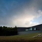 House Cz Arquitectos Bright House CZ By SAMI Arquitectos Exterior Landscaping Idea With Green Manicured Mounts For Sheep Sodding Architecture Fabulous Contemporary Simple House With Great White And Black Colors