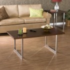 Brooklyn Espresso Coffee Brilliant Brooklyn Espresso And Chrome Coffee Table Furniture Made From Wooden Material Completed With Beige Sofa Furniture Ideas Furniture Sophisticated Chairs And Table Furniture With Modern Chrome Accents