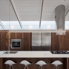 And Open Kitchen Clean And Open K House Kitchen Set In Parallel Layout Involving Dark Wooden Cabinet Combined With Steel Equipment Furniture Beautiful Industrial Furniture Design For Cozy And Comfortable Rooms