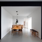 House Cz Arquitectos Clean House CZ By SAMI Arquitectos Interior Maximized As Dining Space With Wooden Dining Table And Floating Cabinet Architecture Fabulous Contemporary Simple House With Great White And Black Colors