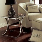 Houston Glass Table Comfortable Houston Glass Chrome End Table Furniture In Small Shaped Decoration In Contemporary Design For Home Inspiration Furniture Sophisticated Chairs And Table Furniture With Modern Chrome Accents