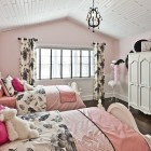 Kids Bedroom Bedroom Contemporary Kids Bedroom With Pink Bedroom Ideas Beautified Black White Blossom Patterned Drapes And Duvet Cover Bedroom 16 Colorful And Pretty Pink Bedroom Ideas For Little Girls