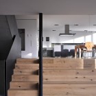 Wooden Stairwell Zochental Cool Wooden Stair Design In Zochental Residence That Connected The Kitchen Table Area And White Wall Add Nice The Wall Architecture Creative Glass Facade Of Unconventional Contemporary House Appearance