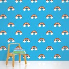 Wallcandy Arts Design Creative Wall Candy Arts Removable Wallpaper Design With Stunning Rainbow Motif And Blue Color Decoration Ideas Decoration 18 Fashionable Patterned Wallpaper For Stylish Beautiful Interiors