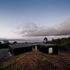 Lake View Vegetation Fabulous Lake View With Lush Vegetation Surrounding Black Painted House CZ By SAMI Arquitectos Building As Feature Architecture Fabulous Contemporary Simple House With Great White And Black Colors