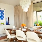 White Dining Modern Fantastic White Dining Room With Modern Elements Design Interior With Crystal Chandelier Lighting Ideas For Inspiration Dining Room Comfortable Table Furniture Arrangement For A Dining Room Layout