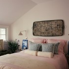 Dark Square Wall Fascinating Dark Square Shaped Rattan Wall Art In Eclectic Bedroom For Pink Bedroom Ideas With Iron Curved Wall Lamp Bedroom 16 Colorful And Pretty Pink Bedroom Ideas For Little Girls