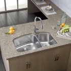 Oak Counter Stainless Interesting Oak Counter Under Under Mount Stainless Steel Kitchen Sink And Grey Granite Top Beside Marble Tile Backsplash Kitchens Simple Undermount Stainless Steel Kitchen Sinks You Have To Know