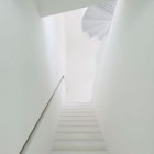 White Themed House Minimalist White Themed The Park House Indoor Staircase Idea Involving Metallic Handrail To Access Upper Floor Dream Homes Spacious Contemporary Concrete House With Great Interior Decorations