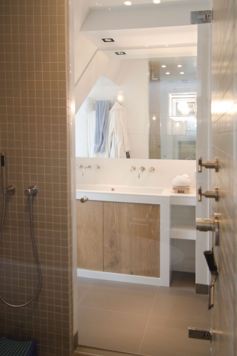Holiday Home Bathroom Modern Holiday Home In Vlieland Bathroom Furnished With Double Vanity And Frame Less Mirror Reflecting Shower Dream Homes Classic Home Exterior Hiding Stylish Interior Decorations