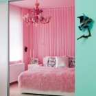 Pink Pendant Pink Nice Pink Pendant Lamp In Pink Bedroom Ideas For Modern Bedroom With Pink Fur Duvet Cover And Pink Height Drapes Bedroom 16 Colorful And Pretty Pink Bedroom Ideas For Little Girls