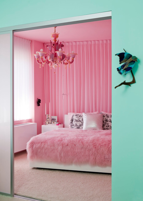 Pink Pendant Pink Nice Pink Pendant Lamp In Pink Bedroom Ideas For Modern Bedroom With Pink Fur Duvet Cover And Pink Height Drapes Bedroom 16 Colorful And Pretty Pink Bedroom Ideas For Little Girls