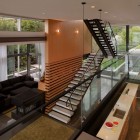 Graham House Displaying Open Graham House Interior Appearance Displaying Transparent Sliding Glass Doors Staircase And Cool Pendants Dream Homes Creative Contemporary Home For Elegant And Unusual Cantilevered Appearance