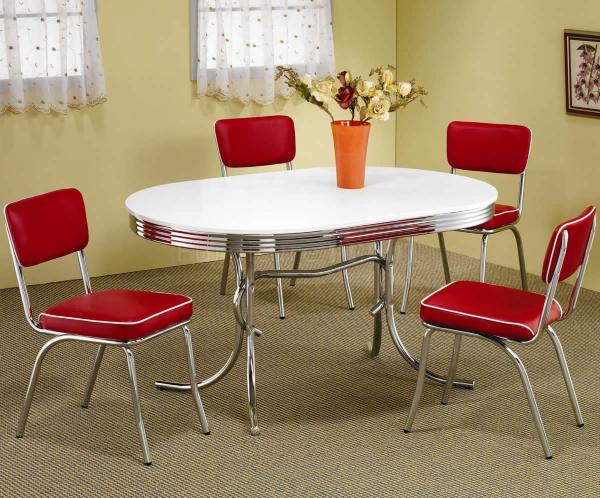 Diner Style Design Perfect Diner Style Chrome Furniture Design Used Red Chair And White Table Decoration Ideas In Modern Style Furniture  Sophisticated Chairs And Table Furniture With Modern Chrome Accents