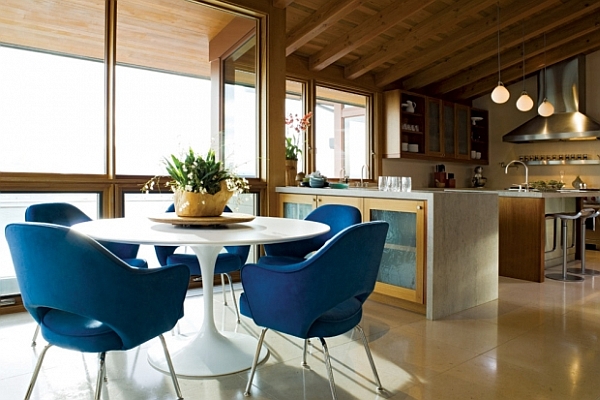 Dining Room Open Pretty Dining Room With Large Open Work Kitchen Design Interior In Modern Style Used Blue Chair And White Dining Furniture Dining Room  Comfortable Table Furniture Arrangement For A Dining Room Layout