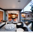 Living Sofas With Pretty Living Sofas Design Ideas With Black Chairs Facing White Circle Table At The River House Dream Homes Luxurious And Cozy River House With Rectangle Swimming Pools