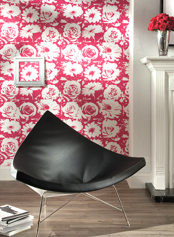 Parlay Pop For Pretty Parlay Pop Flowers Design For Vintage Wallpaper Style Completed With Black Small Chair Furniture Design Ideas Decoration 18 Fashionable Patterned Wallpaper For Stylish Beautiful Interiors