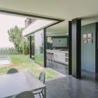 Panorama Of Green Sensational Panorama Of Green Greenberg Green House Small Glass Swimming Pool Dark Marble Floor Sliding Glass Door Innovative Pendant Lights Architecture Curvy Futuristic Home Presenting Futuristic Gray And White Themes