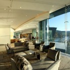 Cliff House Dziewulski Spacious Cliff House By Mark Dziewulski Architect With Appealing Family Room Overlooking Lake And Greenery Through Glass Architecture Waterfront Cliff House With Luxurious Furniture And Beautiful View