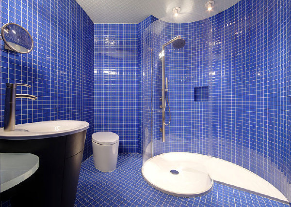 Blue Ceramic House Stunning Blue Ceramic Tiled Cliff House By Mark Dziewulski Architect With Amusing Bathroom Interior Wall With Black Vanity Architecture  Waterfront Cliff House With Luxurious Furniture And Beautiful View