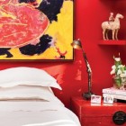 Red Inspiration Interior Stunning Red Inspiration Bedroom Decoration Interior With White Bedding Style And Minimalist Design Ideas Bedroom Simple Bedroom Design With Colorful Furniture And Modern Touch
