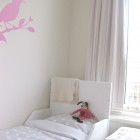 Toddler Bedroom White Stunning Toddler Bedroom Ideas With White Bedding Style And Pink Bird Wall Color Style For Home Inspiration To Your House Bedroom 12 Beautiful Toddler Bedroom Ideas With Perfect Secure Cribs