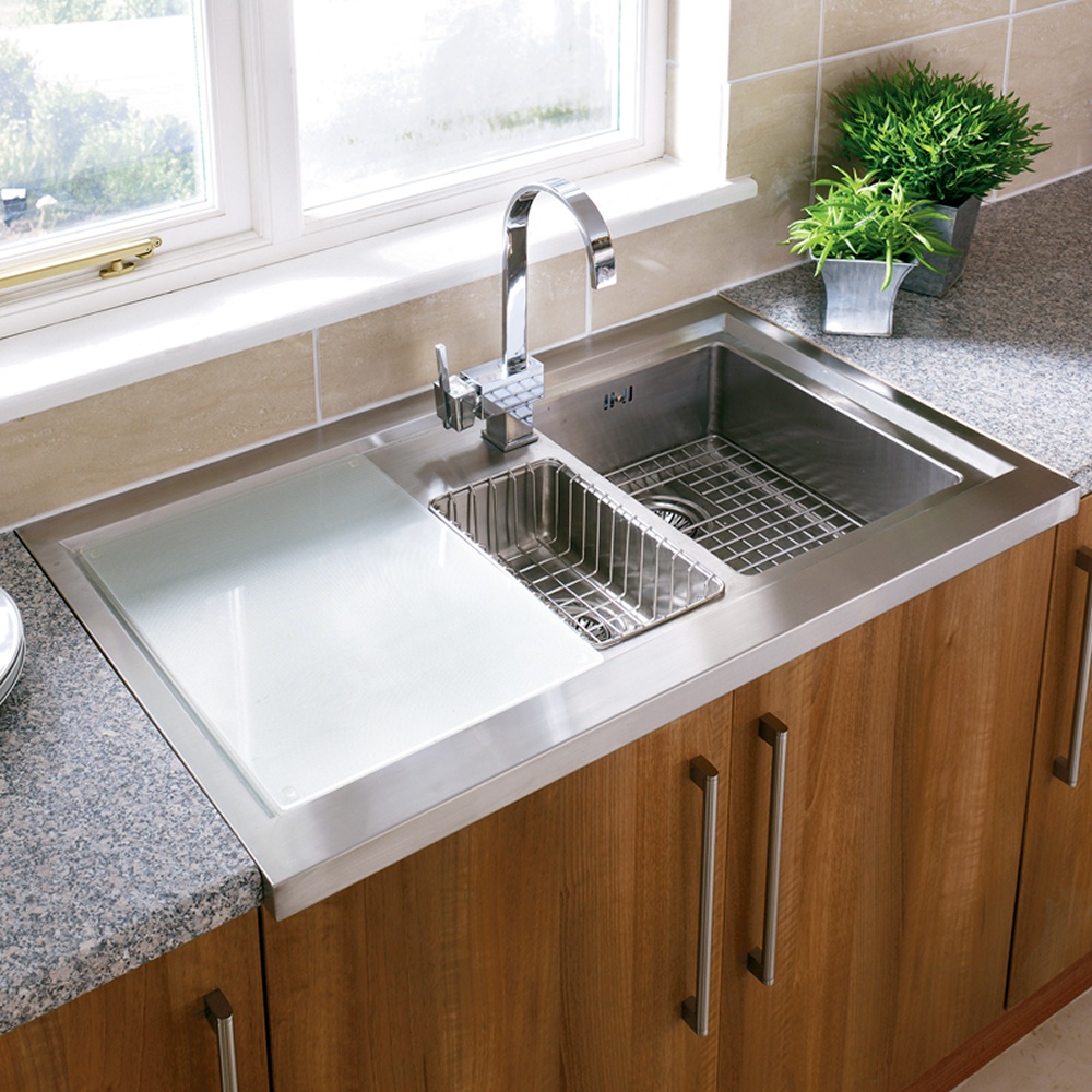 Undermount Stainless Sink Stylish Under Mount Stainless Steel Kitchen Sink On Wooden Counter With Grey Granite Countertop Under Glass Window Kitchens Simple Undermount Stainless Steel Kitchen Sinks You Have To Know