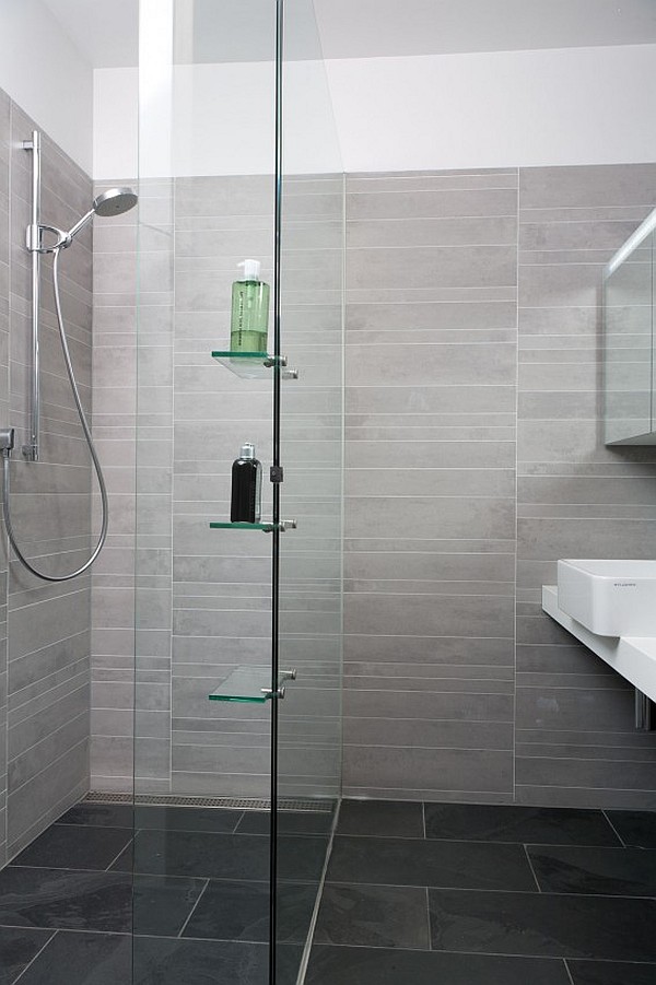 Apartement On Bathroom Tiny Apartment On The Waterfront Bathroom Interior Completed With Floor To Ceiling Glass Shower Room And Vanity Interior Design Scandinavian Interior Design With Minimalist Round Dining Table