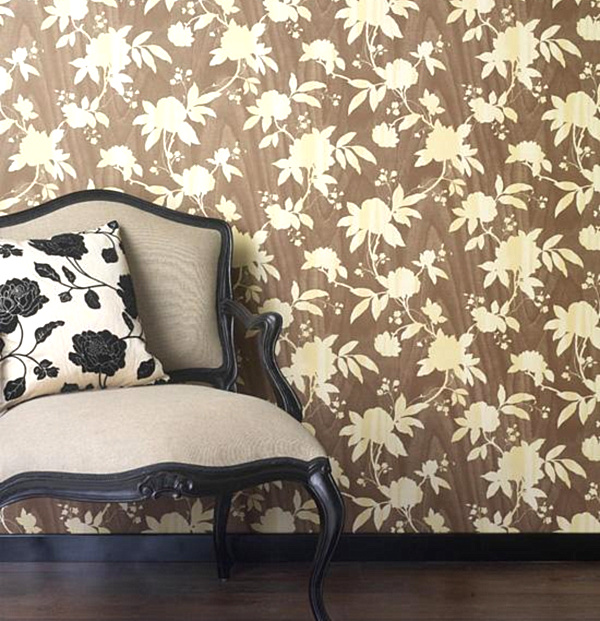 Graham And Wallpaper Unique Graham And Brown Bloomer Wallpaper Design In Entryway Interior Decorated With Flower Motif Decor And Traditional Chair Furniture Decoration 18 Fashionable Patterned Wallpaper For Stylish Beautiful Interiors