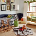 Nursery Guest Decor Wonderful Nursery Guest Room Interior Decor With Messy Gray Colored Rug Put On Center Of Warm Wooden Flooring Dream Homes Stunning Modern Interior Design For Multi-Function Room (+18 New Images)
