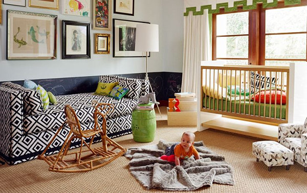 Nursery Guest Decor Wonderful Nursery Guest Room Interior Decor With Messy Gray Colored Rug Put On Center Of Warm Wooden Flooring Architecture Stunning Modern Interior Design For Multi-Function Room