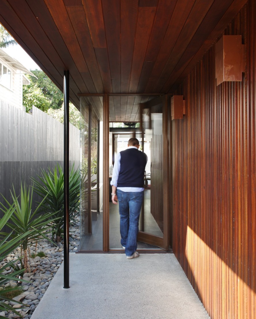 Contemporary Gibbon Entrance Alluring Contemporary Gibbon Street House Entrance With Concrete Pathway With Natural Decor And Modern Glass Door Dream Homes  Unique Contemporary House Design With Elegant Comfortable Sensations