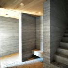 Barn In Hallway Awesome Barn In Soglio Home Hallway Furnished With Patented Bench For Seating Next To Concrete Staircase Decoration An Old Barn Turned Into Eclectic Contemporary House With Stone Walls And Wood Shutters