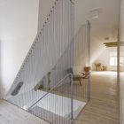 White Painted Interior Awesome White Painted FOHR Home Interior Wall Idea Beautified By The Application Of Blue Gridded Staircase Wall Architecture Beautiful Minimalist Home With Eclectic Exterior And Interiors
