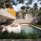 Ipes House Outdoor Charming Ipes House Design In Outdoor Space Used Modern Natural Pool Decoration Ideas With Green Landscaping Design Ideas Dream Homes Stylish And Luxurious Contemporary Home With Exposed Concrete Elements