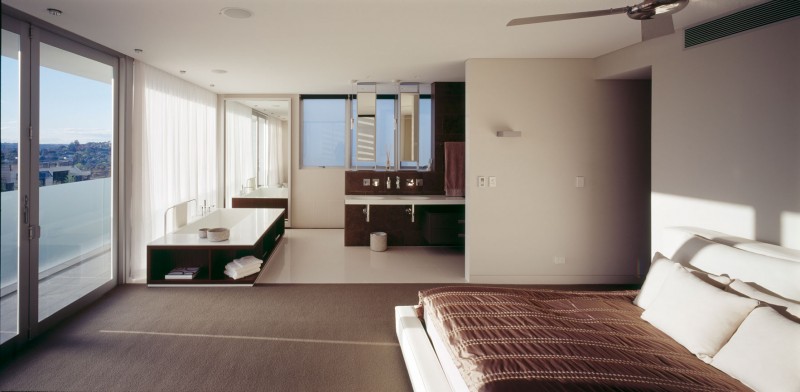 View In In Distinct View In Bedroom Design In Sensory Interior Delight Residence That Glass Door Showing Outside View By Other Buildings Dream Homes  Stunning Urban Interior Design With Glass And Metal Elements