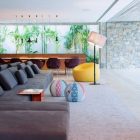 Ipes House In Elegant Ipes House Interior Design In Living Room With Grey Sofa Furniture In Modern And Glass Wall Design Ideas For Home Inspiration Dream Homes Stylish And Luxurious Contemporary Home With Exposed Concrete Elements