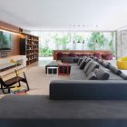 Ipes House For Fabulous Ipes House Interior Design For Living Room With Grey Sofa Furniture With Wooden Shelving Furniture Design Ideas Dream Homes Stylish And Luxurious Contemporary Home With Exposed Concrete Elements