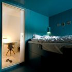 Turquoise Fohr Bedroom Fresh Turquoise FOHR House Master Bedroom Idea Displaying Compact And High Bedding With Black Bed Frame Idea Architecture Beautiful Minimalist Home With Eclectic Exterior And Interiors