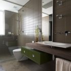 Wall Desig Color Imposing Wall Design In Brown Color That Planter Feat Green Storage In The Sensory Interior Delight Residence Of Bathroom Area Dream Homes Stunning Urban Interior Design With Glass And Metal Elements