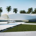 White Wave To Inspiring White Wave Residence Designed To Respect The Beauty Of Beach With Many Palm Trees Growing Around It Dream Homes Exquisite Contemporary Summer House In Spectacular White Exterior