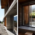 Barn In Narrowed Inviting Barn In Soglio Home Narrowed Entryway Located Outside Of Home With Simple Wooden Cantilever Decoration An Old Barn Turned Into Eclectic Contemporary House With Stone Walls And Wood Shutters