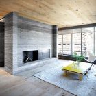 Barn In Living Elegant Large Barn In Soglio House Living Room Interior Furnished With Yellow Coffee Table With Greenery And Brown Chairs Decoration An Old Barn Turned Into Eclectic Contemporary House With Stone Walls And Wood Shutters