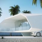 White Wave Or Minimalist White Wave House Balcony Or Facade Porch Area Incorporating Clear Glass Railing To Enhance The Space Dream Homes Exquisite Contemporary Summer House In Spectacular White Exterior