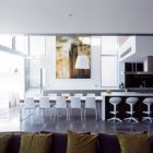 View By Area Neat View By Kitchen Table Area With White Color Under The Pendant Lamp In The Sensory Interior Delight Residence Dream Homes Stunning Urban Interior Design With Glass And Metal Elements