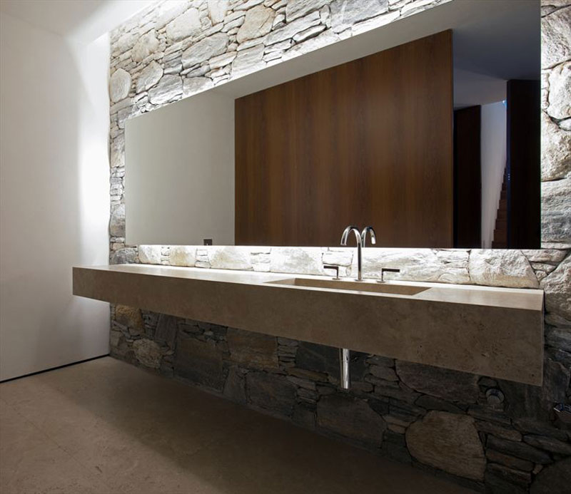 Ipes House In Perfect Ipes House Interior Design In Bathroom Decorated With Natural Bathroom Vanity Furniture Used Concrete And Stone Material Dream Homes  Stylish And Luxurious Contemporary Home With Exposed Concrete Elements