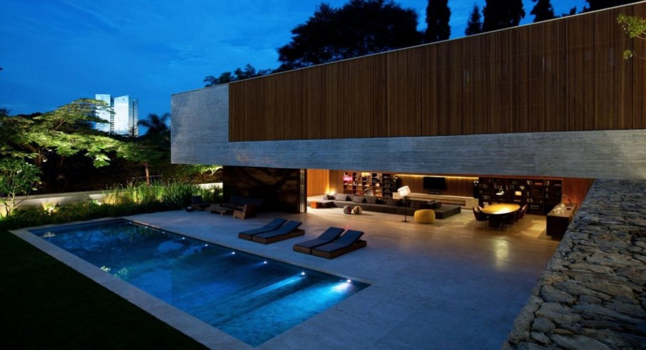 Ipes House Space Stunning Ipes House In Outdoor Space With Modern Infinity Pool Design Ideas With Concrete Floor Decoration Ideas For Home Inspiration Dream Homes Stylish And Luxurious Contemporary Home With Exposed Concrete Elements