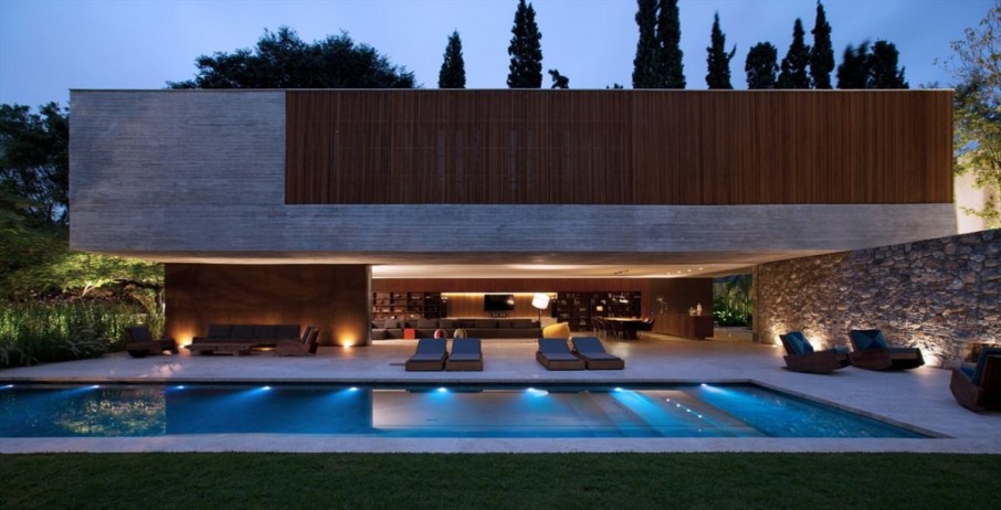 Ipes House Space Wonderful Ipes House Outdoor Home Space Design Modern Pool And Outdoor Furniture Design Ideas For Home Inspiration Decoration Stylish And Luxurious Contemporary Home With Exposed Concrete Elements