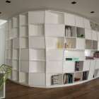 Contemporary Houssein With Appealing Contemporary Houssein Apartment Bookcase With Unpredictable Shape Design And Various Sizes Presenting Interesting Display Apartments Fascinating Modern-Industrial Apartment With Beautiful Sophisticated Accent